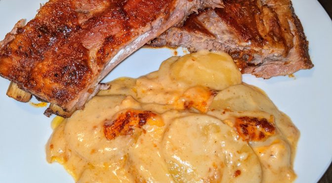 scalloped potatoes and ribs